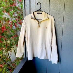 Vintage Cream Ralph Lauren Half Zip Sweater